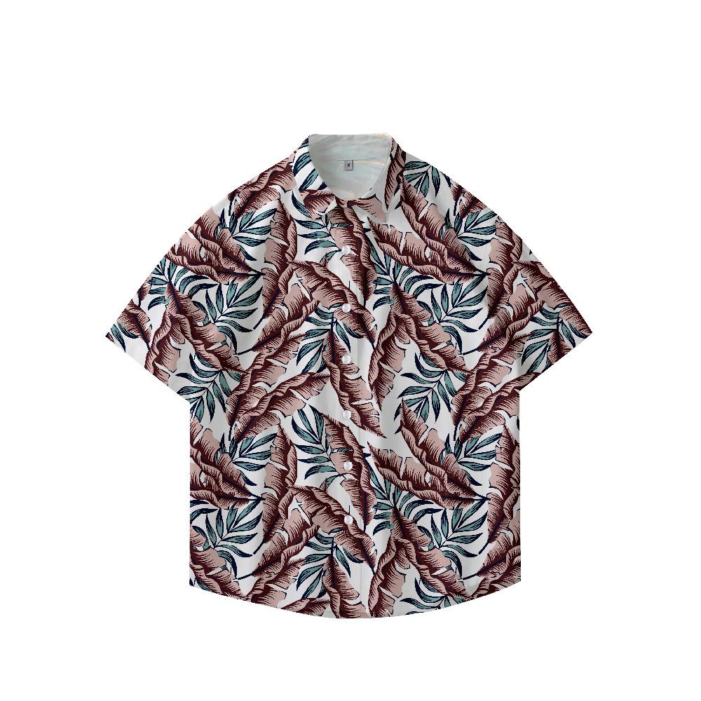 Summer 3D Printed Short Sleeve Flower Shirt Men'S Vintage Hawaiian Beach Casual Loose Men'S Large Size Shirt
