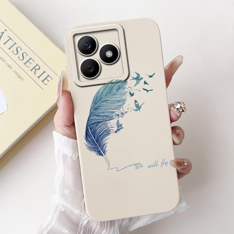 Pour Realme C63 C61 Global 4G Narzo N63 Coque Housse Silicone Souple Fleur Papillon Girly Mode Peinture Étui Téléphone Pare-chocs Fundas