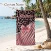 Trendy Leopard Print Custom Name Printed Beach Towel Personalized Soft Towel For Swimming Beach Travel