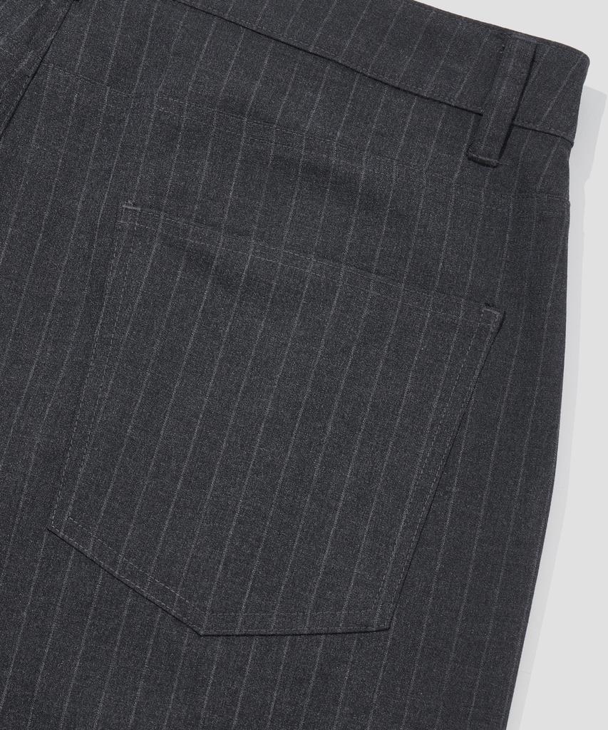Age O.D. Double-Pleated Bermuda Slacks [Charcoal Stripe]
