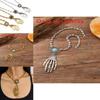 Gothic Skull Hand Pendant Necklace With Geometric Zinc Alloy Chains For Men And Women Halloween Accessory