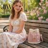 Stylish Commuter Handbag for Travel Denim Crochet Bucket Bag, Crossbody Bag with Daisy Embroidery, Boho Purse Drawstring Shoulder Women