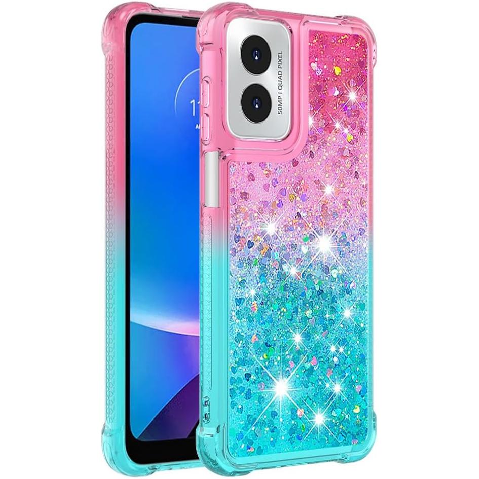 Case for Motorola Moto G 5G 2024 Case Women Girls Cute Clear Glitter Heavy Duty Shockproof Back Cover Soft TPU Phone Case for Moto G 5G 2024 Gradient