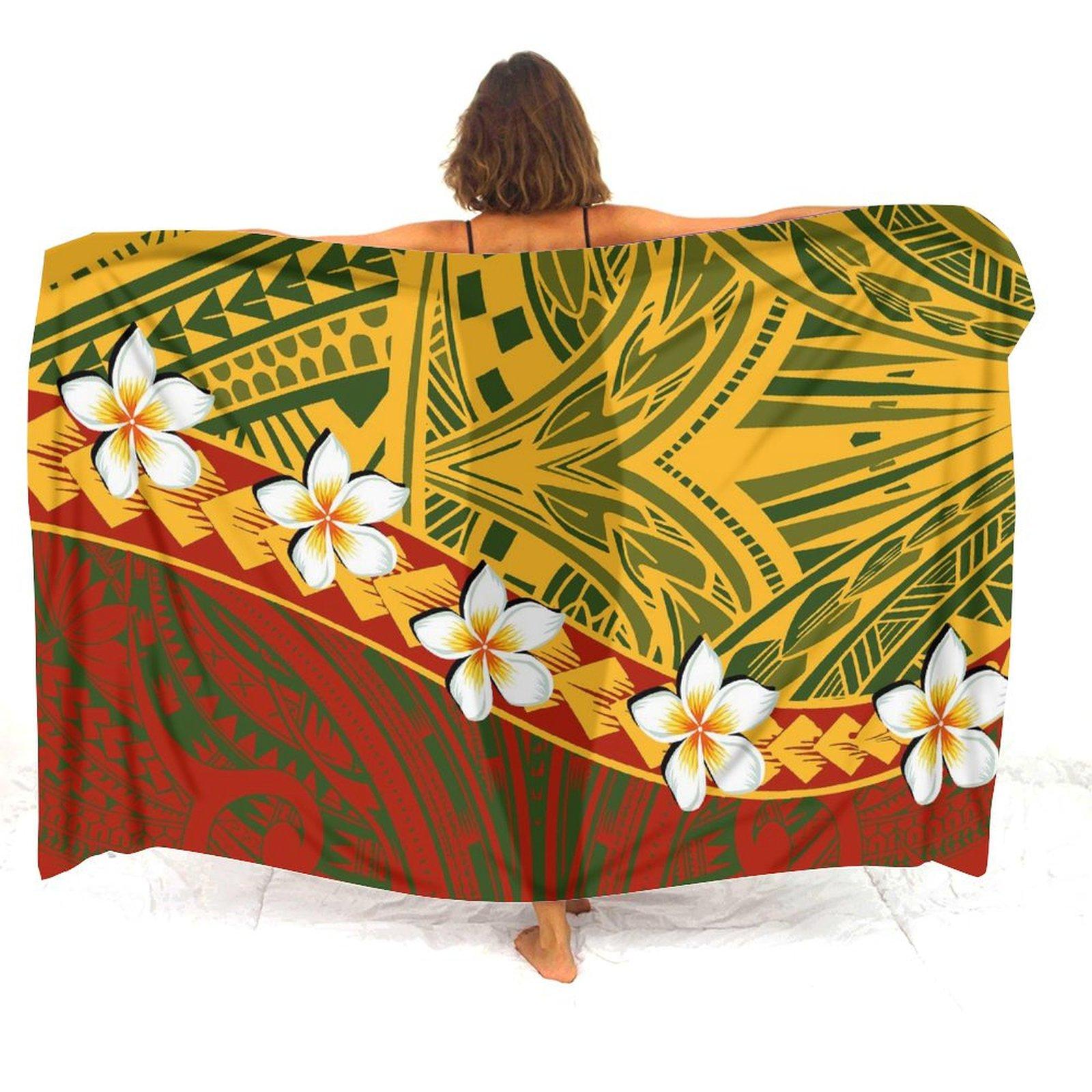 New Custom Jacket Sarong Bikini One-piece Polynesian Suntan Bath Wrap Art Print Multi-Wear Soft Suntan Fashion Holiday Sarong S
