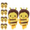 1/5/10 Pcs Little Bee Dog Toy Plush Pendant Cute Keychain Plush Bag Charm Bumble Stuffed Dolls Backpack Mini