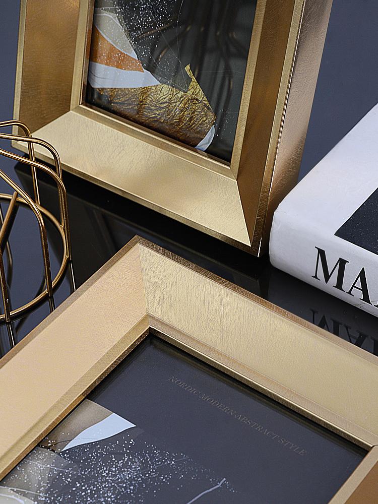 Black Golden Light Luxury Photo Frame Desktop Display Wall Mounted Photo Frame, Background Wall Decor Sculpture Art Ornaments