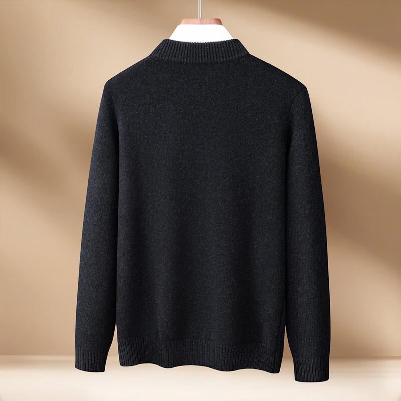 Men's 100% Lambswool Thermal Half-High Collar Sweater