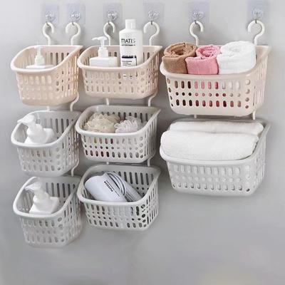 Plastic Bath Basket Stretchable Sundries Hanging Basket Portable Hanging Storage Basket  Tub Corner