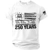 Men's Casual Crew Neck Lightweight Breathable Short Sleeve T-Shirt with Letter Print We The 250 Years 1776 2025 USA Flag Graphic Top