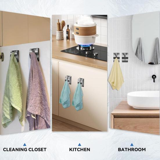 Magnetic Towel Hook Stainless Steel Towel Holder Rust-Proof Strong Magnet Kitchen Towel Dish