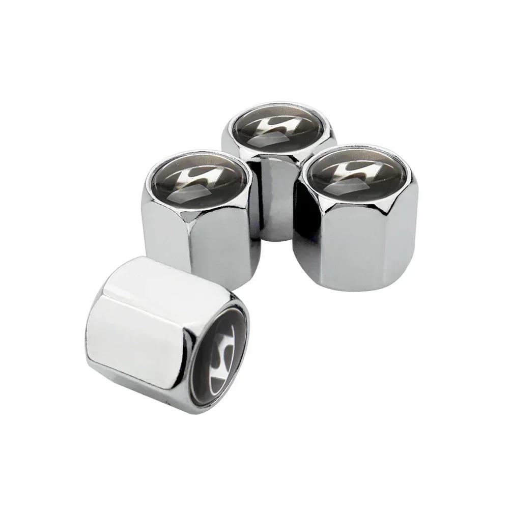 4pcs Car Styling for Hyundai Santa Genesis Tiburon Elantra Accent Sonata I35 I20 I30 Azera Wheel Valve Caps Tire Stem Dust Cover E5