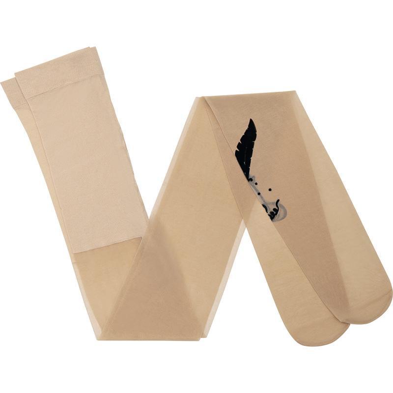 Fenna Butterfly Print 15D Core-Spun Silk Pantyhose for Women - Spring/Summer Thin Stockings.