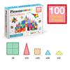 PicassoTiles 100 Piece Set 100pcs Magnet Building Tiles Clear Magnetic 3D Blocks Construction Playboards, Creativity Beyond Imagination, Inspirational