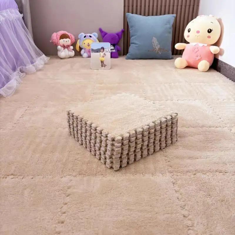 30*30*1CM Soft Plush Kids Carpet Baby Play Mat 10/16Pcs Puzzle Interlock Floor Mat Room Warm Playmat Floor Decoration Mat Rug