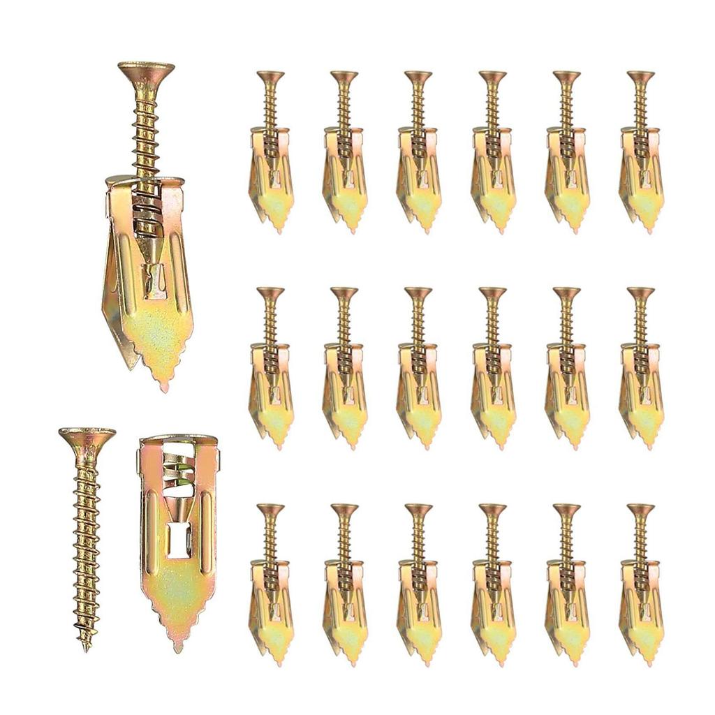 Pack of 50/100 Gypsum Board Self Drilling Wall Anchors Screw Set Quick & Reliable Screws Durable for Easy Installation