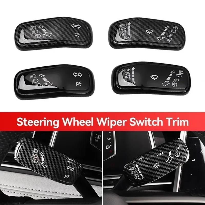 2Pcs Car Styling Steering Wheel Turn Signal Wiper Switch Lever Decoration Cover Trim for VW Polo Golf 7 Golf 8 Jetta Tiguan