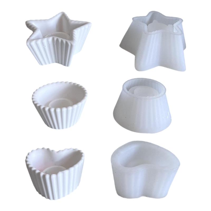 Sturdy Silicone Candle Stand Mould Multi Purpose Silicone Wrinkled Mould for Creative Candle Stand Holder Designs 1