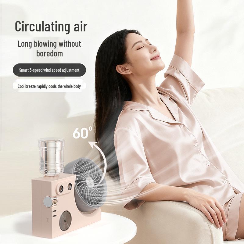 2026 Ice-Feel Silent Dual Mist Desktop Fan