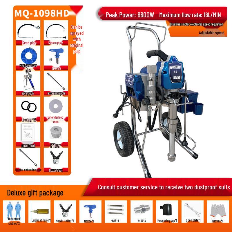 Compact Electric Airless Paint Sprayer for Interior and Exterior Walls