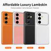 Faux Leather Phone Case for Samsung Galaxy S25 S24 Plus S23 FE S25+ S24+ 5G Fashion Plating Lychee Grain High Quality Back Cover