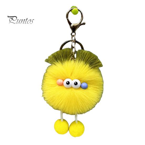 Ball Keychain with Metal Clasp Cartoon Plush Keychain, Fluffy Pompom Clasp, Soft Key Ring Backpacks Handbags Keys Decorative Pendant for Men