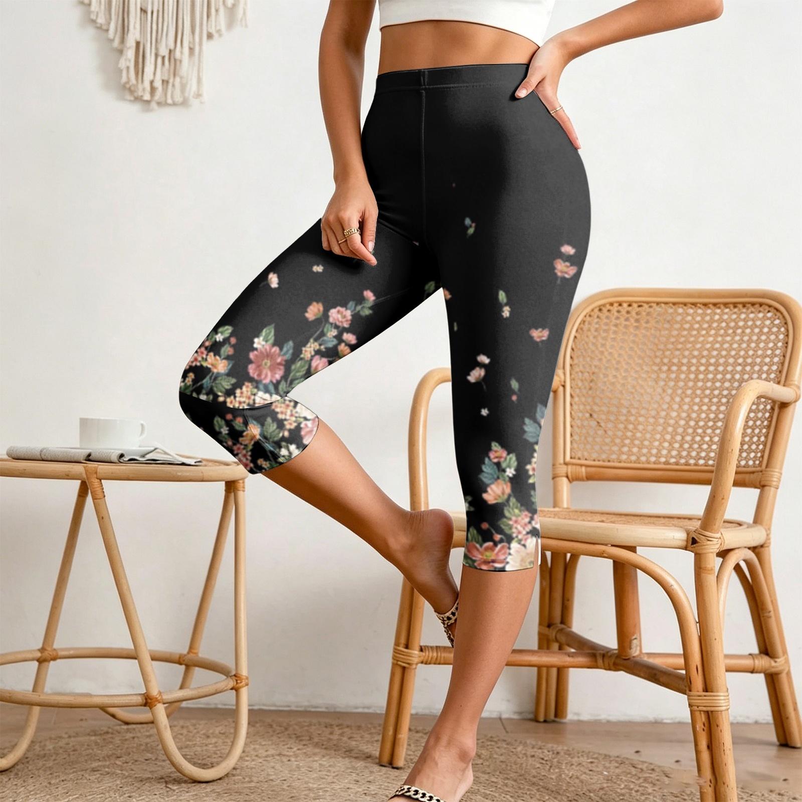 Women s Casual Pants with Elastic Waist, Slim Fit Split Hem M чёрный