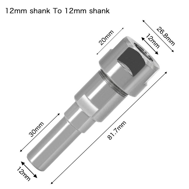 6mm 1/4" 8mm 12mm 1/2" Shank Engraving Machine Extension Rod 90mm Router Bit Collet Chuck Holder Woodworking Tools