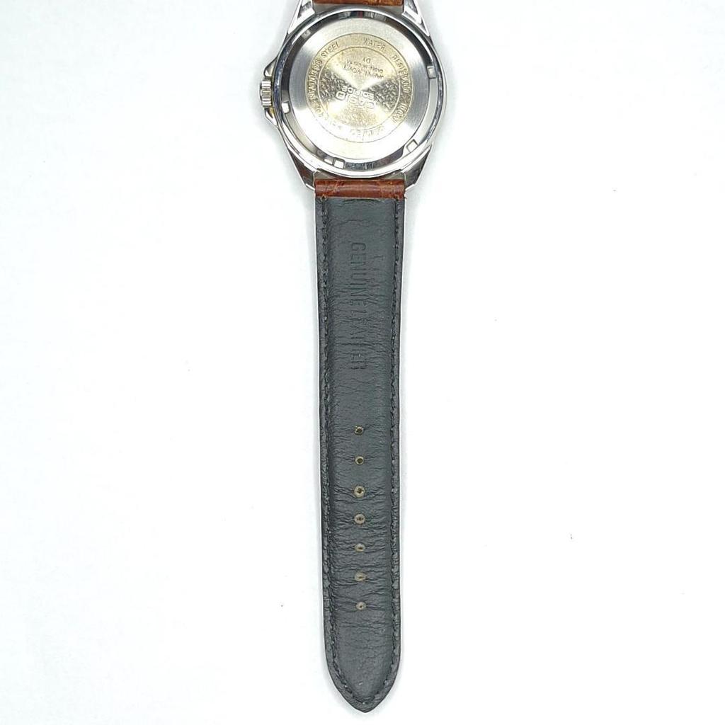 Used CASIO EDIFICE EF-120 Retro Working Condition Leather Strap Beautiful Item