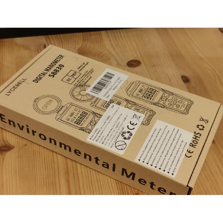 Manômetro Digital T9-S8830 ±36,8 kPa Testador de Pressão HVAC de Porta Dupla 12 Unidades Armazenamento de 99 Dados Luz de Fundo