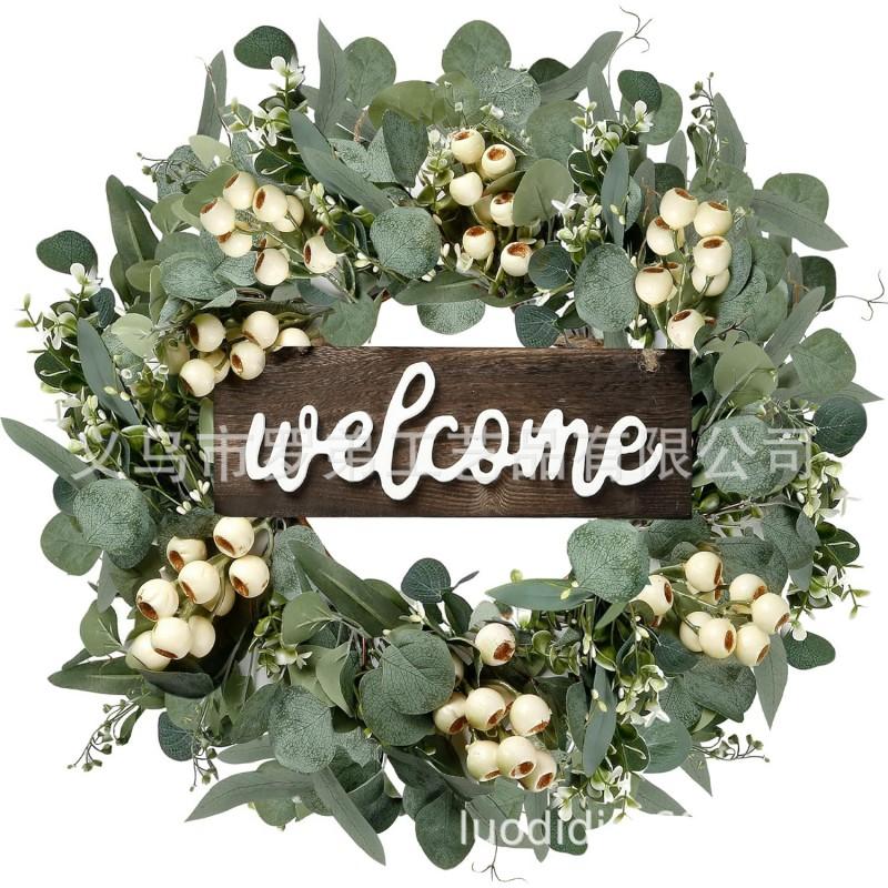 Artificial Flower Wreath Easter Valentines Day Decor Hotel Restaurant Door Hanging Decoration