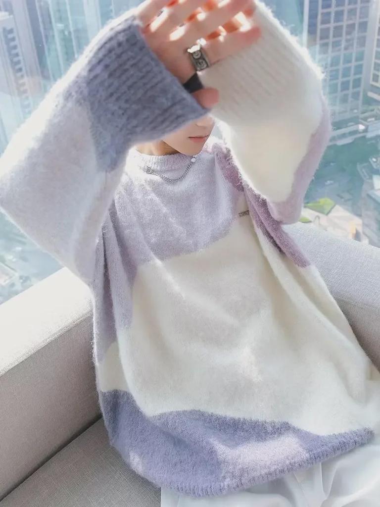 Men's Trendy Hong Kong Style Long Sleeve Casual Round Neck Sweater