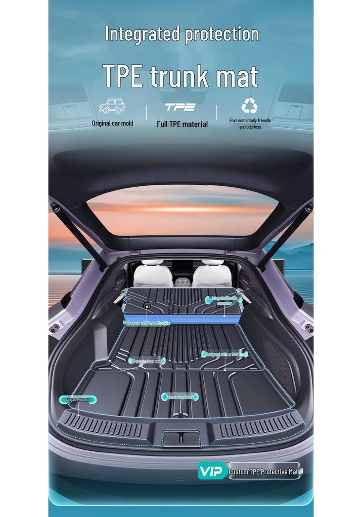 Fits 26 Xiaopeng M03 Models: TPE Trunk Mat Car Interior Modification Accessories