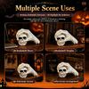 Resin Skull Figure for Halloween Display, Hand Over Skull Accent with Clear Bone Texture for Shelf Spots, Window Styling and Party Corner Use