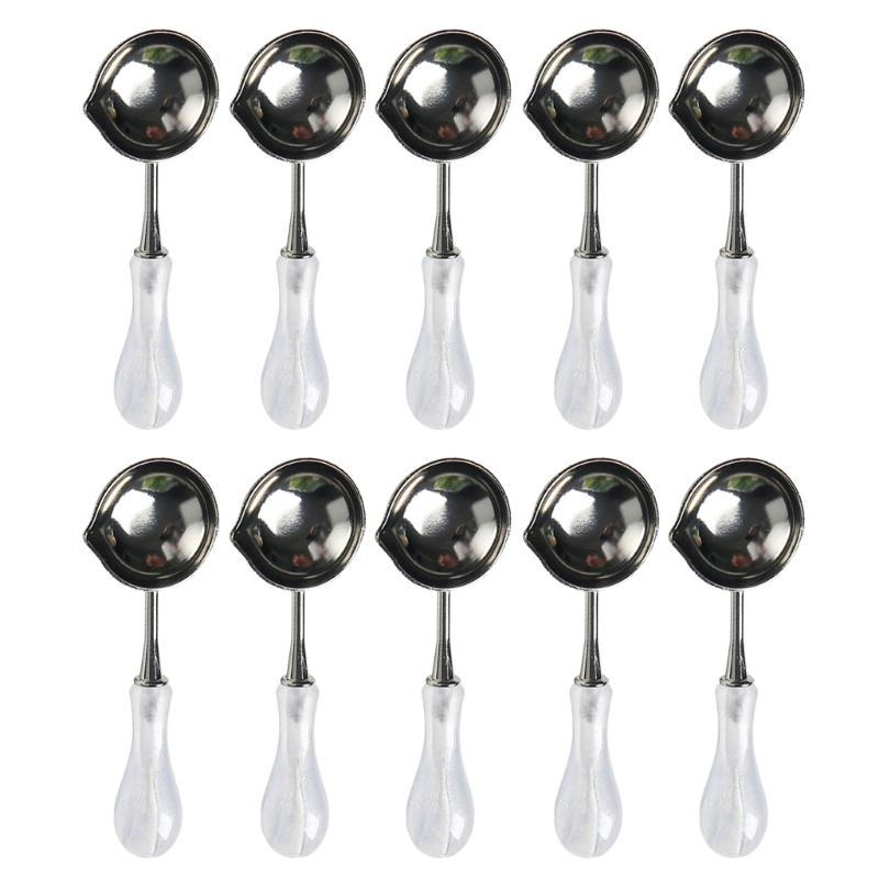 10 Pcs Wax Seal Spoon Wax Sealing Stamp Melting Spoon Craft Supplies for Sealing Wax Stamp Envelope Party Invitations