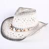 Popular sombrero de vaquero occidental hueco clásico europeo y americano, moda para hombre y mujer, sombrero de paja transpirable para vacaciones, protección solar