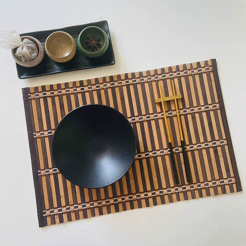 Bamboo Placemats for Dining Table,Placemats Set of 4,Stain-Resistant,Heat-Resistant Durable Sturdy Dining Place Mats for Kitchen