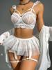 Sexy Erotic Lingerie Women Bra Garters Thongs Patchwork See Through Lingerie Set Ladies Sexy Underwear Set Porn Sexy Costumes