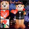 1.8M/6FT Teddy Bear Sir Inflatable Toys Valentine's Day Decor with LED Lights Blow Up Outdoor Garden Romantic Wedding Decoration