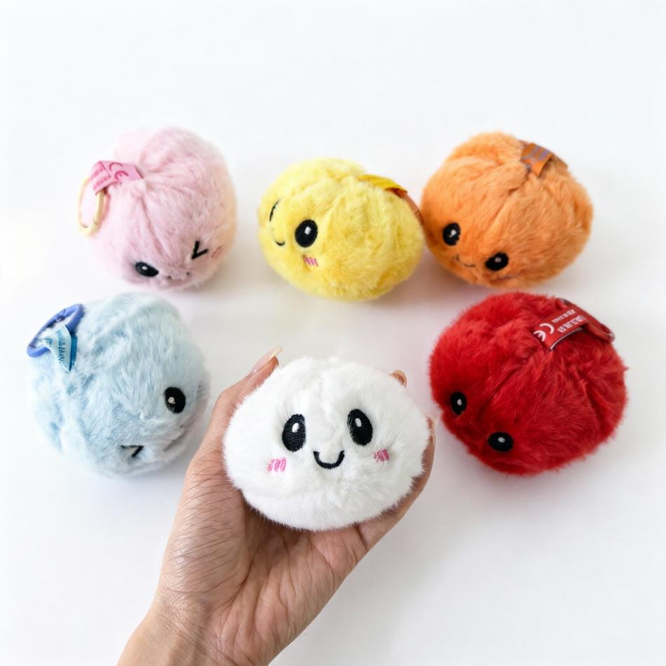 Trendy New Simulation Dumpling Plush Keychain Style Bag Hanging Cute Simulation Backpack Pendant Cartoon Toy Birthday Gift