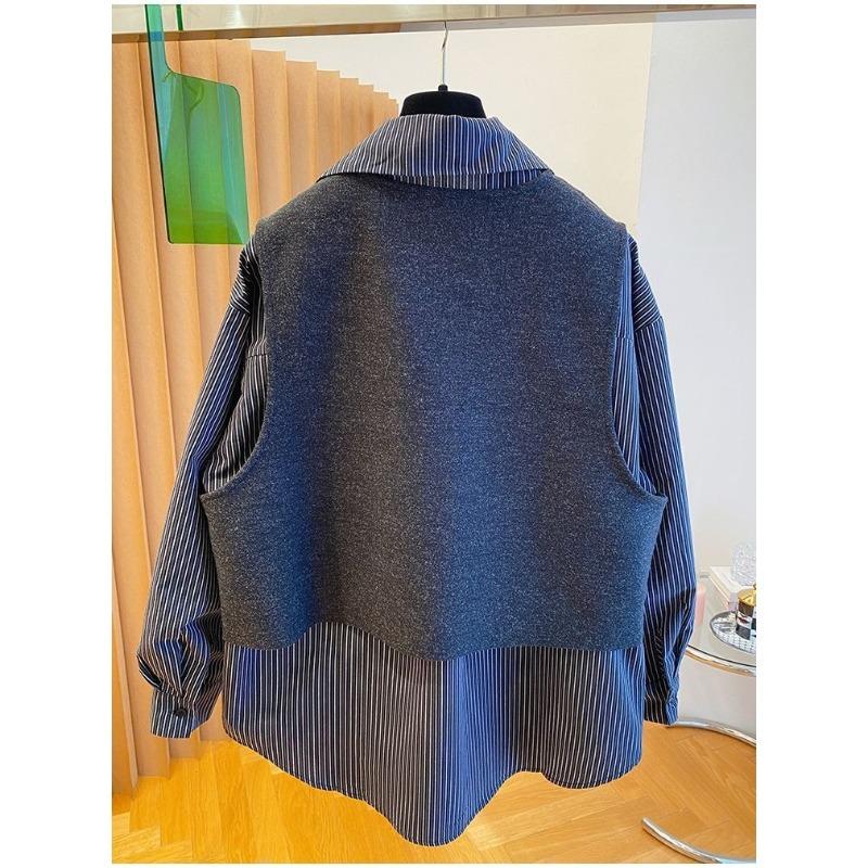 Set Elegant Negru Cămașă Vestă Două Piese Femei Toamnă Calitate Înaltă Modă Europeană Acoperire