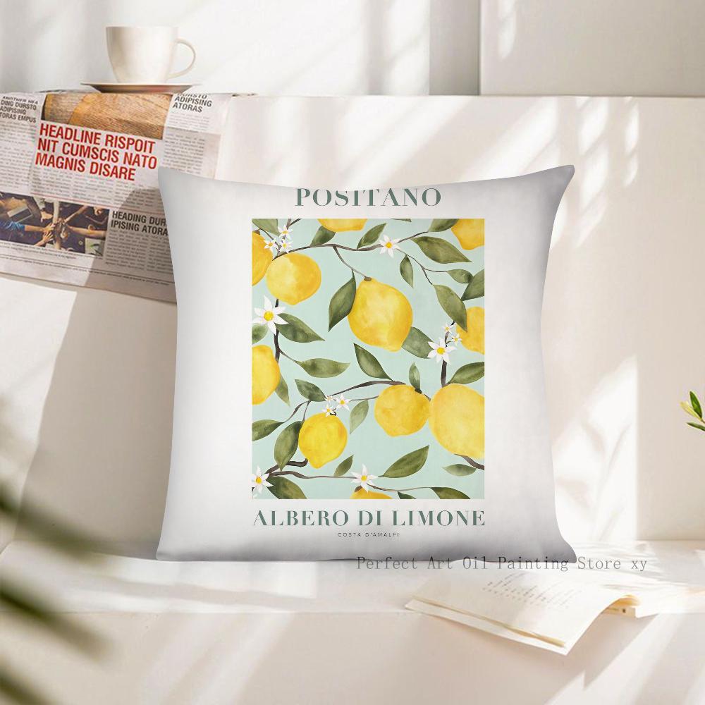 Lemon Pillow Case Square Pillow Cushion Cover Bedroom Sofa Room Decoration Casual Pillow Cover