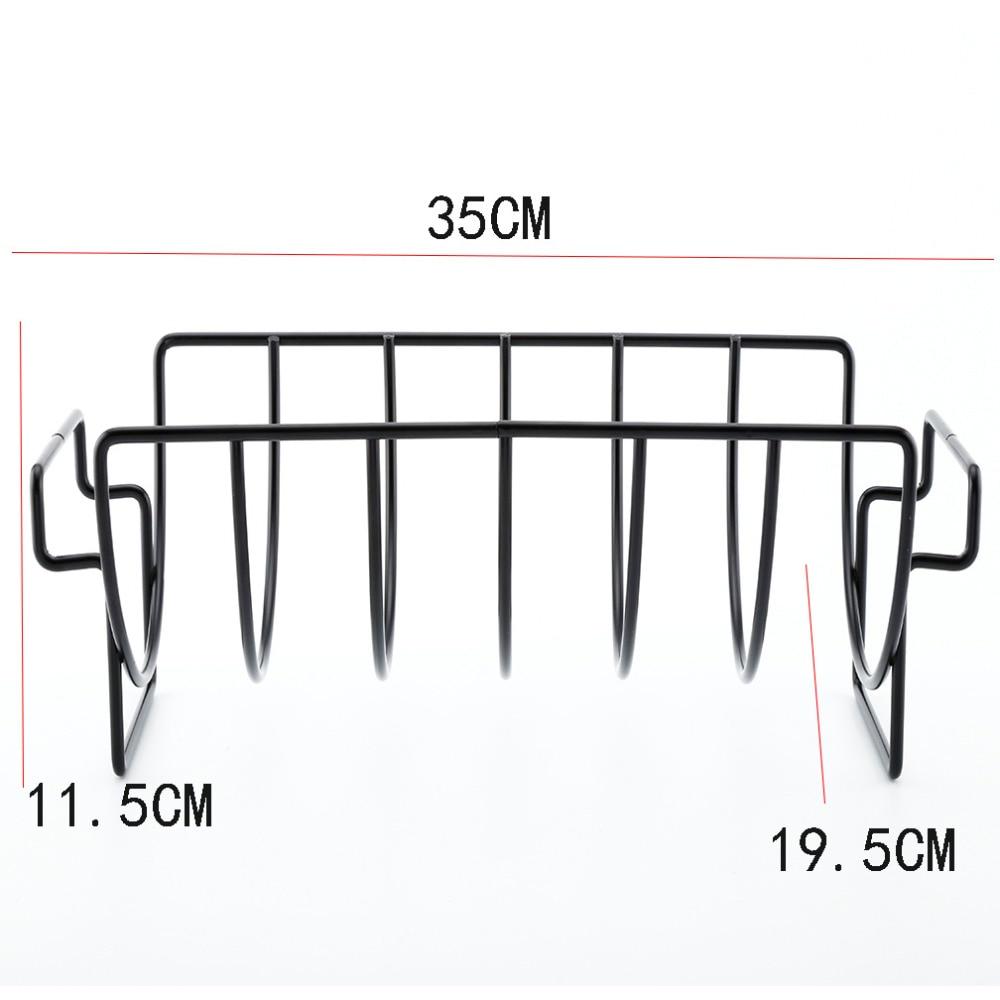 

Non Stick Rib Shelf Stand Barbecue Rib and Roast Rack Stainless Steel Grilling BBQ Chicken Beef Ribs Rack Grilling Basket KTY чёрный