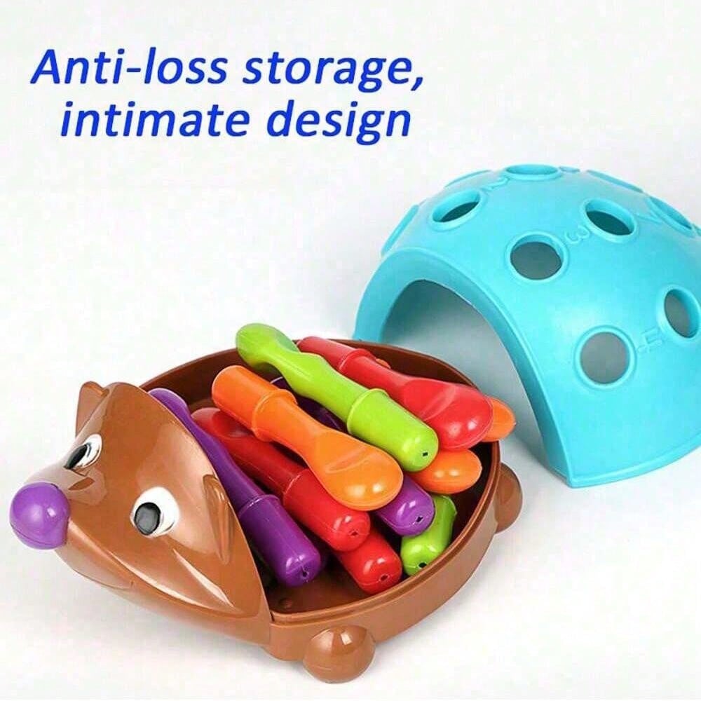 

Игрушка-вставка «Ежик» Развивающая игрушка Игрушки Монтессо Тренировка, ориентированная на мелкую моторику рук и координацию глаз и рук Вставка для борьбы синий