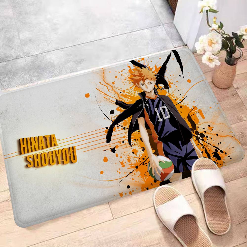 Anime Haikyuu Bathroom Mat Anti-slip Absorb Water Long Strip Cushion Bedroon Mat Welcome Doormat