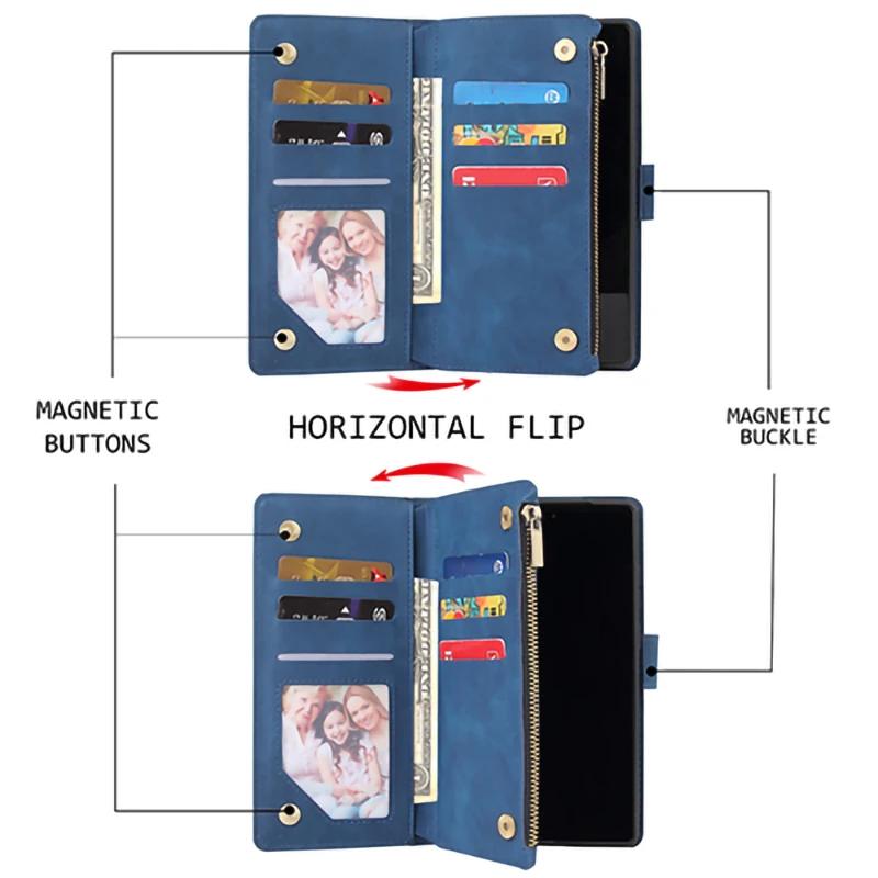 Zipper Leather Case For Samsung Galaxy A16 A26 A36 A56 A06 A15 A25 A35 A55 A05S A14 A34 A54 A13 A33 A53 Flip Wallet Phone Cover