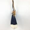 Coach Handbag Shoulder Bag Navy×White with Flower Charm(USED)