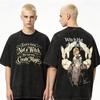 Summer Hot Sale Witch Hat Atelier Anime Dual Sided Washed T-shirt Men Women Vintage Top Hip Hop Streetwear Oversized T-shirt