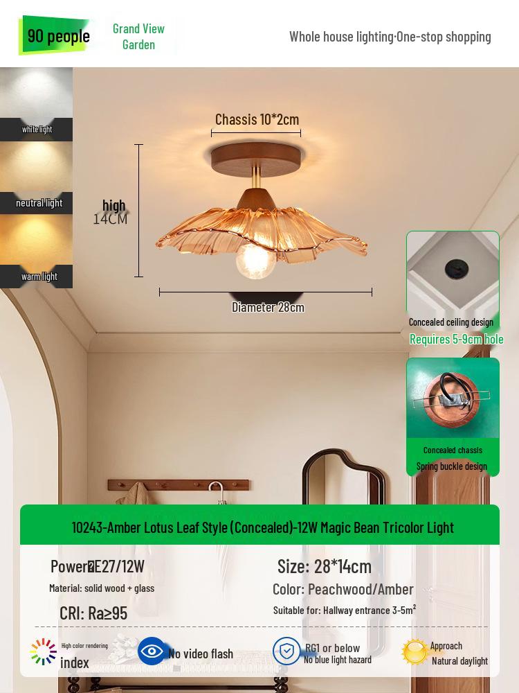 

Французский потолочный светильник из стекла «Лотос» середины века для прихожей или гардеробной