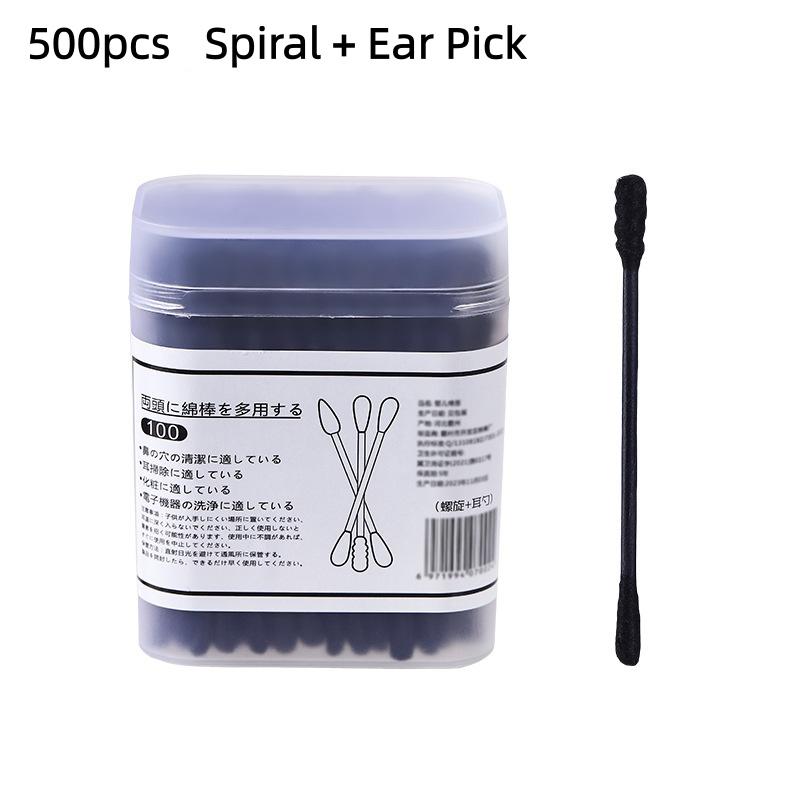 500pcs Bamboo Double-Ended Cotton Swabs - Gentle for Ears & Makeup, Unscented Disposable Ear Cleaning Cotton Swab Lip Tint