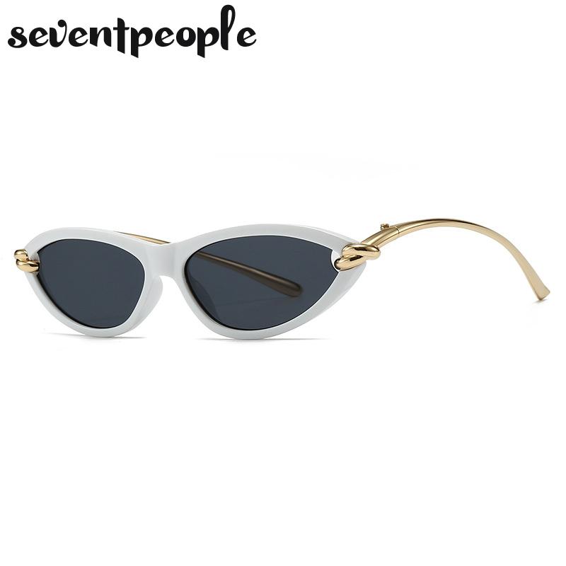 Small Frame Sexy Cat Eye Sunglasses Women  Luxury Brand Vintage Y2K Punk Metal Sun Glasses Trendy Cateye Shades For Ladies